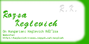 rozsa keglevich business card